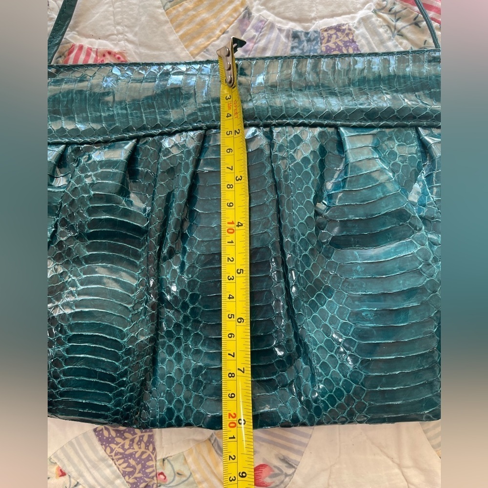 Vintage J Renee Emerald green clutch bag wedding prom 80s bow strap large purse - Picture 7 of 11
